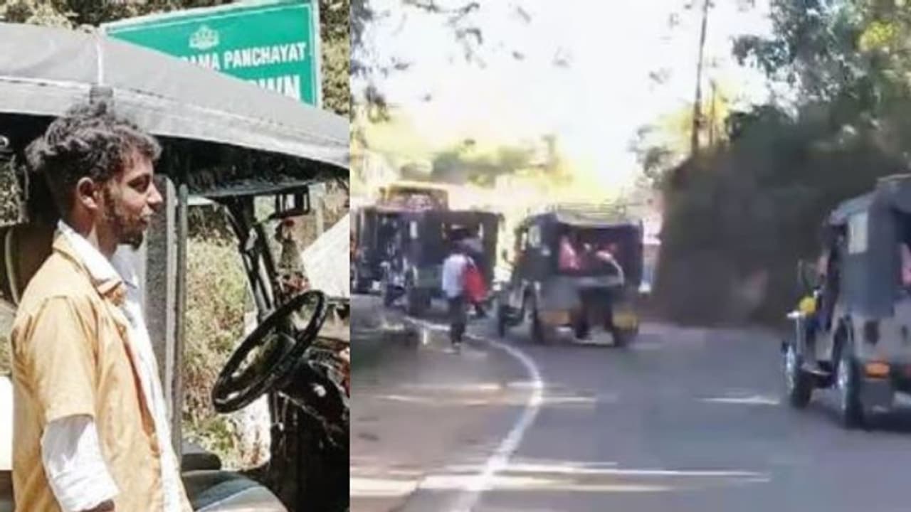 നാല് ജീപ്പിലായി പെൺകുട്ടികളടക്കമുള്ള സംഘം, പാട്ട്, അതിനിടയിൽ എസക്കി രാജന്‍റെ അഭ്യാസ പ്രകടനം; എംവി‍ഡി വക പണി