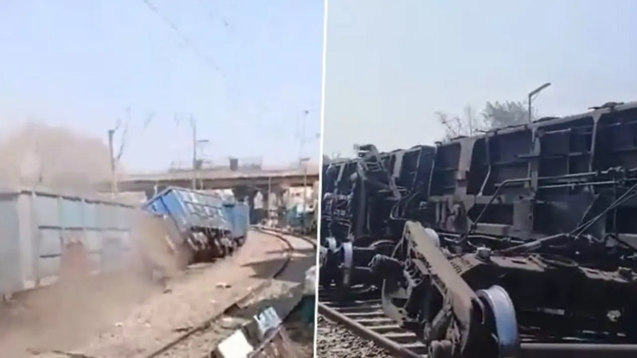Ten bogies of goods train derails near Delhi's Sarai Rohilla railway station; dramatic videos surface (WATCH)