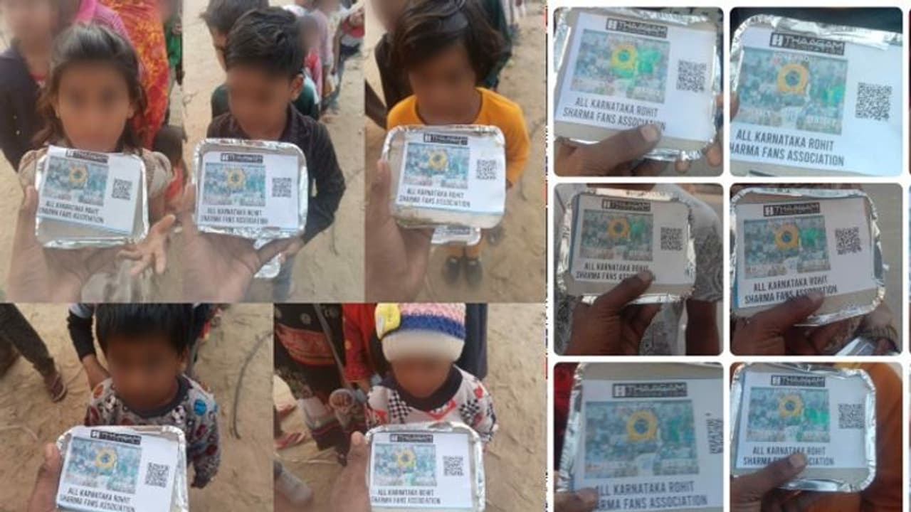 Viral Photos: Rohit Sharma fans distribute food in Karnataka after India's triumph over England in Rajkot