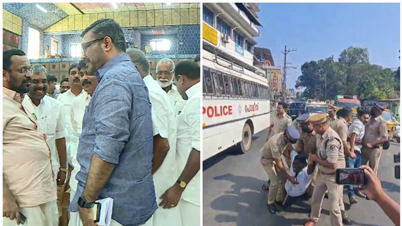 മുഖ്യമന്ത്രി വയനാടെത്തണം; സർവ്വകക്ഷി യോഗം ബഹിഷ്കരിച്ച് കോൺഗ്രസ്, മന്ത്രിമാർക്ക് കരിങ്കൊടി മുഖ്യമന്ത്രി വയനാടെത്തണം; സർവ്വകക്ഷി യോഗം ബഹിഷ്കരിച്ച് കോൺഗ്രസ്, മന്ത്രിമാർക്ക് കരിങ്കൊടി