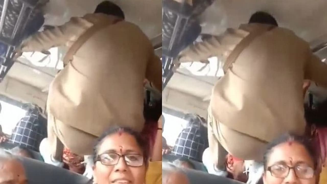 ఫ్రీ బస్ ఎఫెక్ట్.. టిక్కెట్స్ ఇచ్చేందుకు కండక్టర్ సర్కస్ ఫీట్లు.. వీడియో వైరల్ ఫ్రీ బస్ ఎఫెక్ట్.. టిక్కెట్స్ ఇచ్చేందుకు కండక్టర్ సర్కస్ ఫీట్లు.. వీడియో వైరల్