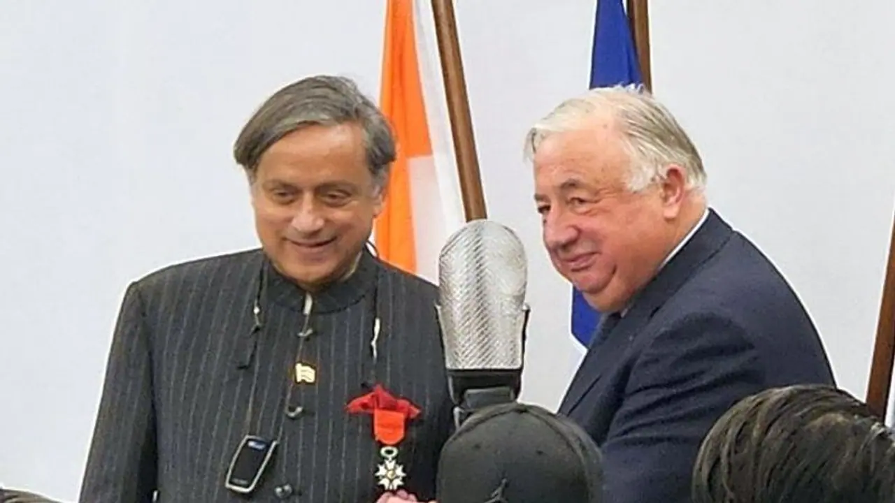 Chevalier de la Légion d'Honneur, the highest French civilian award, for Congress MP Shashi Tharoor