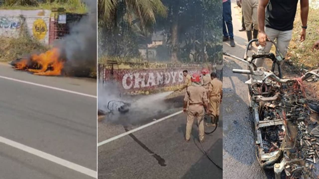 ടെസ്റ്റ് ഡ്രൈവിനിടെ ഇലക്ട്രിക് സ്കൂട്ടറിന് തീപിടിച്ചു; തലനാരിഴയ്ക്ക് രക്ഷപെടൽ, സംഭവം അടൂരിൽ