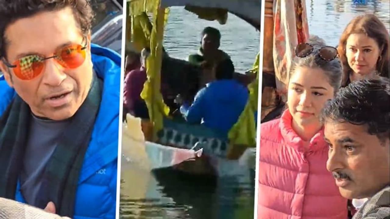 Sachin Tendulkar enjoys Shikara ride with family in Srinagar's Dal Lake; videos go viral (WATCH) Sachin Tendulkar enjoys Shikara ride with family in Srinagar's Dal Lake; videos go viral (WATCH)