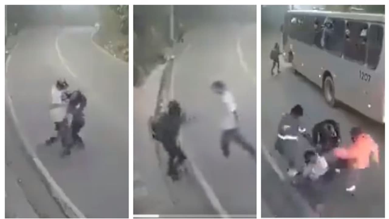 വഴിയാത്രക്കാരിയായ യുവതിയെ കടന്ന് പിടിക്കാന്‍ ശ്രമിച്ചയാളെ ബസ് യാത്രക്കാർ പഞ്ഞിക്കിടുന്ന സിസിടിവി ദൃശ്യം വൈറൽ !