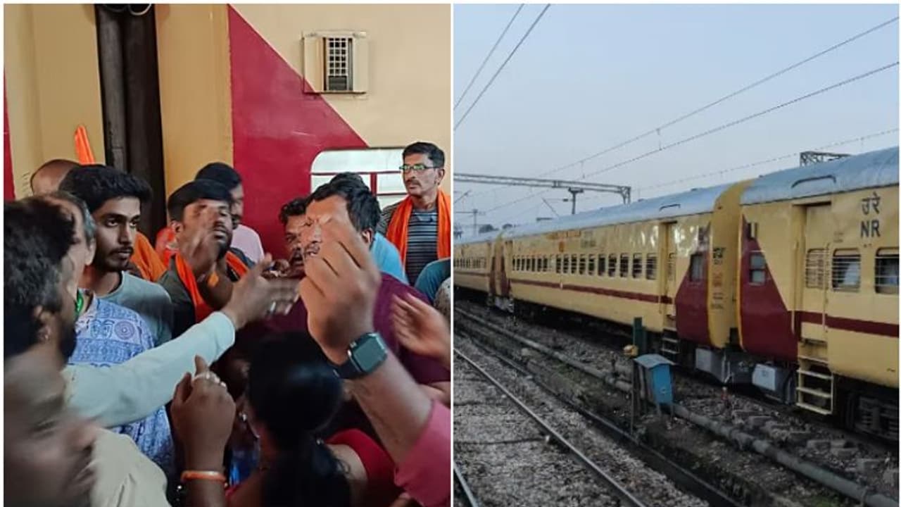 അയോധ്യ സ്പെഷ്യല് ട്രെയിന് കത്തിക്കുമെന്ന് യുവാക്കള്; യാത്രക്കാരുടെ പരാതിയില് കേസ്, ഒരാള് പിടിയില് അയോധ്യ സ്പെഷ്യല് ട്രെയിന് കത്തിക്കുമെന്ന് യുവാക്കള്; യാത്രക്കാരുടെ പരാതിയില് കേസ്, ഒരാള് പിടിയില്