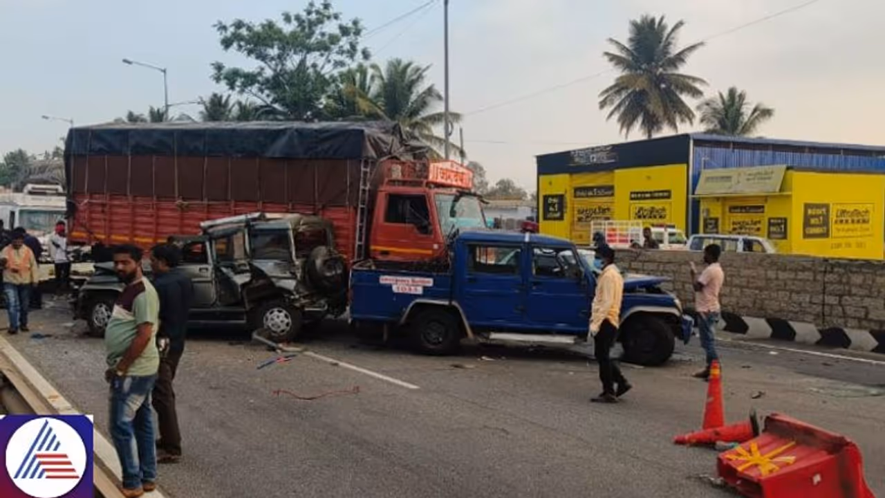 Karnataka: Retired Soldier loses life as lorry collides with Bolero on NH48 near Tumkur