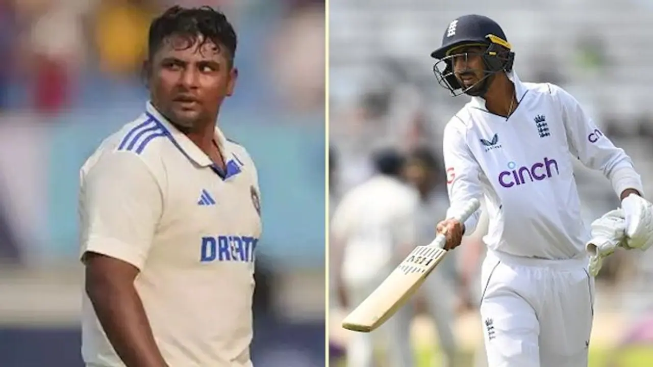 'Thodi thodi aati hai Hindi': Shoaib Bashir, Sarfaraz Khan's banter in Ranchi via stump mic goes viral (WATCH) 'Thodi thodi aati hai Hindi': Shoaib Bashir, Sarfaraz Khan's banter in Ranchi via stump mic goes viral (WATCH)