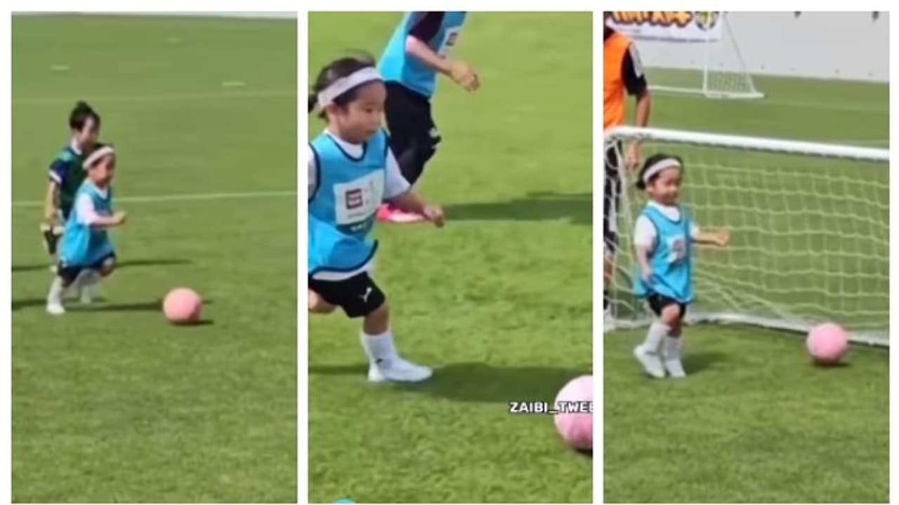 ഇതൊക്കെ എന്ത്? ഗോളുകൾ അനവധി അടിച്ച് കൂട്ടിയിട്ടും ഇതൊക്കെയെന്തെന്ന തരത്തിൽ നടന്ന് പോകുന്ന കുട്ടിയുടെ വീഡിയോ 