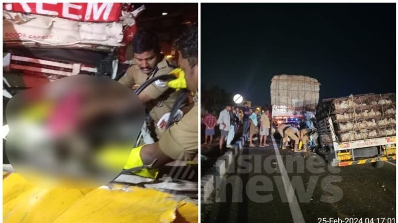 കോഴിയുമായി പോയ പിക്കപ്പ് വാൻ ലോറിയിൽ ഇടിച്ച് അപകടം; രണ്ട് പേര്ക്ക് ദാരുണാന്ത്യം കോഴിയുമായി പോയ പിക്കപ്പ് വാൻ ലോറിയിൽ ഇടിച്ച് അപകടം; രണ്ട് പേര്ക്ക് ദാരുണാന്ത്യം