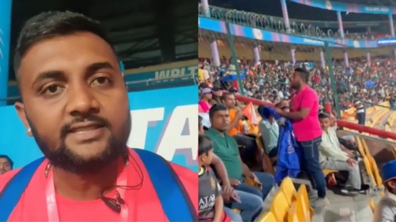 WPL 2024: Mumbai Indians fans stopped from waving flag during clash against Gujarat Titans; WATCH viral video WPL 2024: Mumbai Indians fans stopped from waving flag during clash against Gujarat Titans; WATCH viral video
