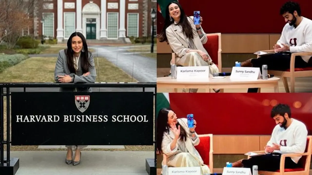 Karisma Kapoor at Harvard Business School: Actress makes video call to Kareena Kapoor during an event Karisma Kapoor at Harvard Business School: Actress makes video call to Kareena Kapoor during an event