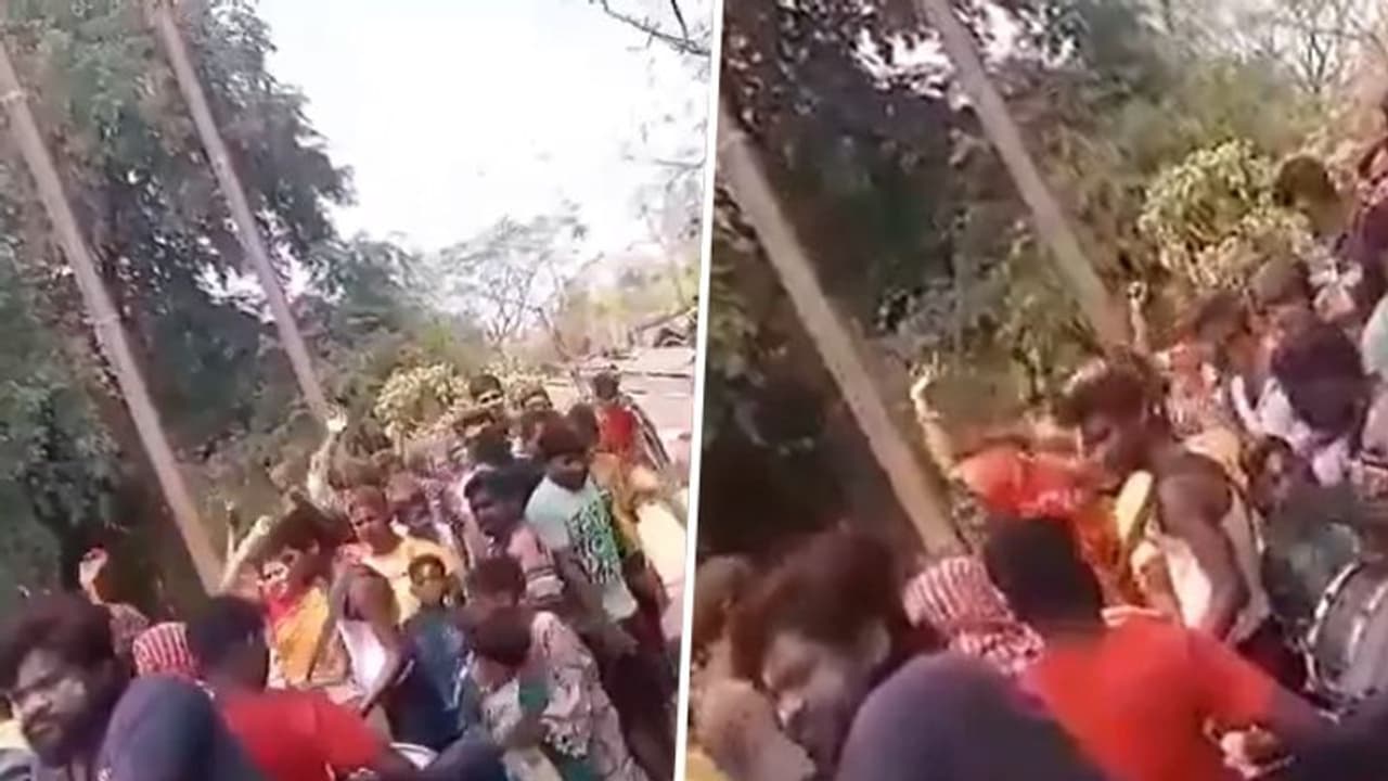 Locals in Sandeshkhali dance and celebrate arrest of TMC leader Shahjahan Sheikh after 55 days (WATCH) Locals in Sandeshkhali dance and celebrate arrest of TMC leader Shahjahan Sheikh after 55 days (WATCH)