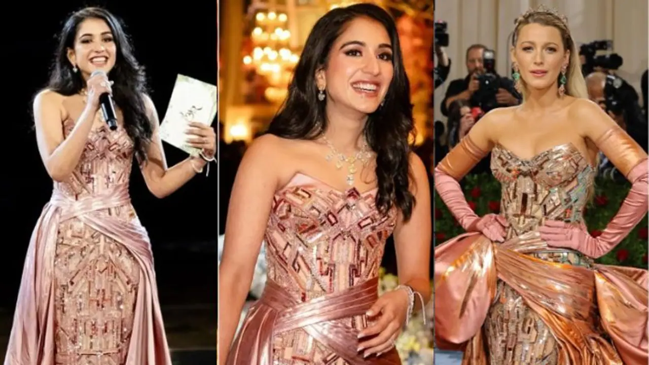 Anant Ambani, Radhika pre wedding festivities: Bride to be wears gown worn by Blake Lively at Met Gala 2022 Anant Ambani, Radhika pre wedding festivities: Bride to be wears gown worn by Blake Lively at Met Gala 2022
