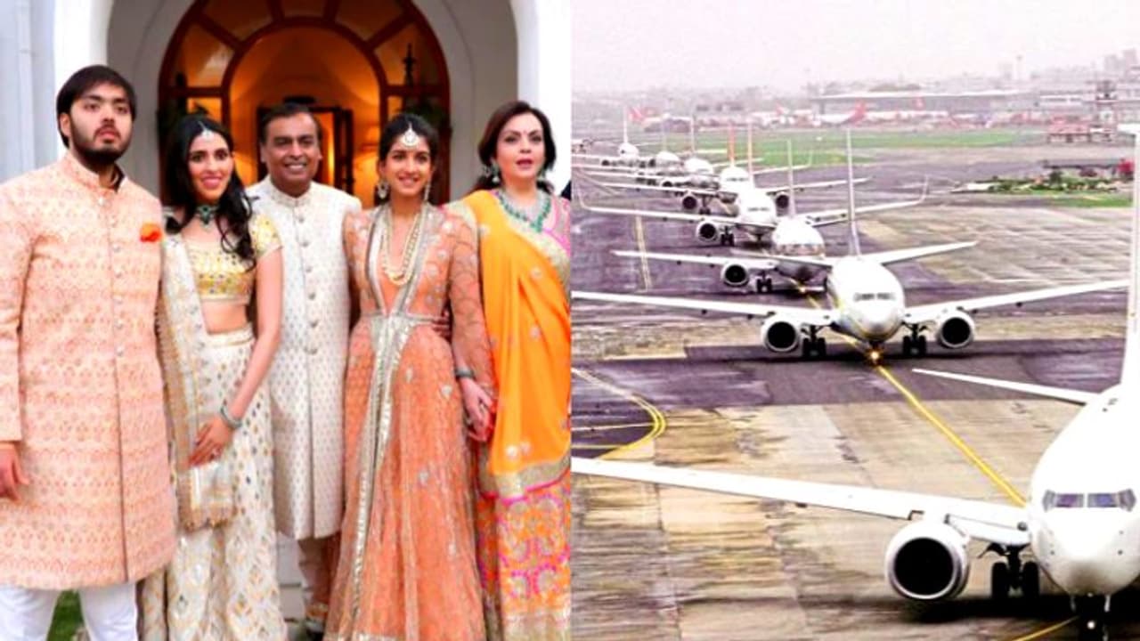 വിമാനങ്ങളെക്കൊണ്ട് ജാമായി ജാംനഗർ; അംബാനി കല്യാണത്തിനെത്തുന്നത് 400 ചാർട്ടർ വിമാനങ്ങള്‍