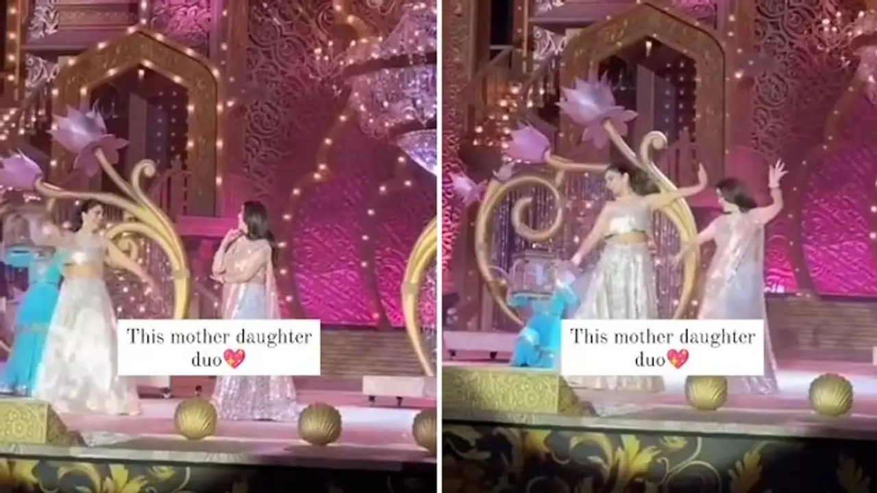 Nita Ambani, Isha Ambani dance to 'Ghar More Pardesiya' at Anant Ambani, Radhika’s sangeet celebrations Video