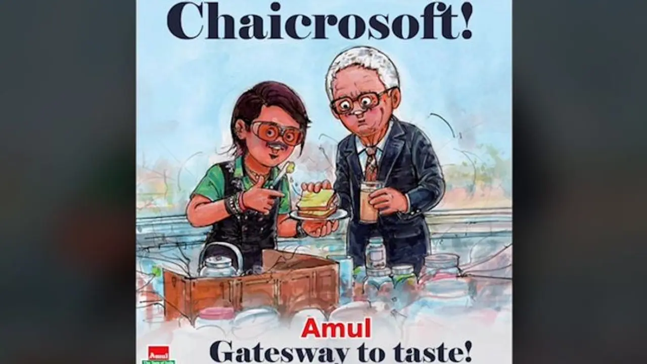 Amul's latest doodle featuring Bill Gates, Dolly Chaiwala goes viral; Check out