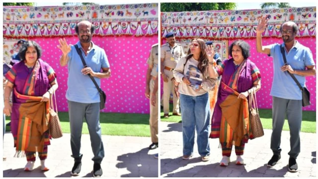 Rajinikanth reaches with family in Jamnagar to attend Anant Ambani Radhika Merchant's wedding (Video)