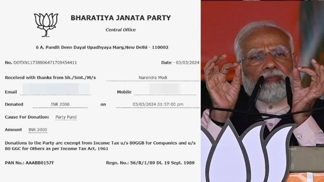 బీజేపీకి ప్రధాని మోడీ రూ.2,000 విరాళం.. దేశ నిర్మాణానికి అందరూ భాగస్వాములవ్వాలని పిలుపు.. బీజేపీకి ప్రధాని మోడీ రూ.2,000 విరాళం.. దేశ నిర్మాణానికి అందరూ భాగస్వాములవ్వాలని పిలుపు..