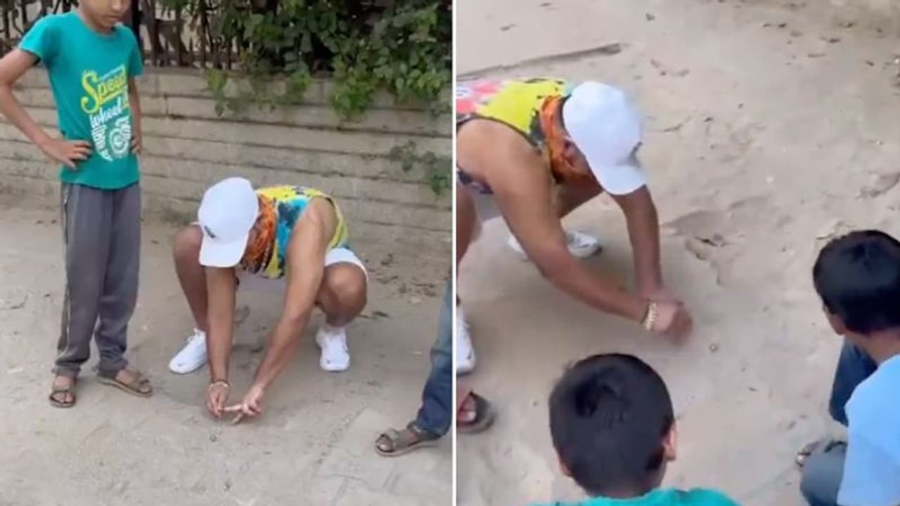 IPL 2024: Delhi Capitals' Rishabh Pant plays game of 'Goli' with neighbourhood kids; WATCH viral video