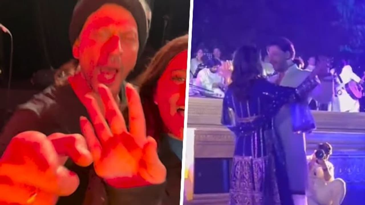 Shah Rukh Khan, Suhana dance as Akon sings 'Chammak Challo' at Radhika, Anant's pre wedding bash [WATCH]
