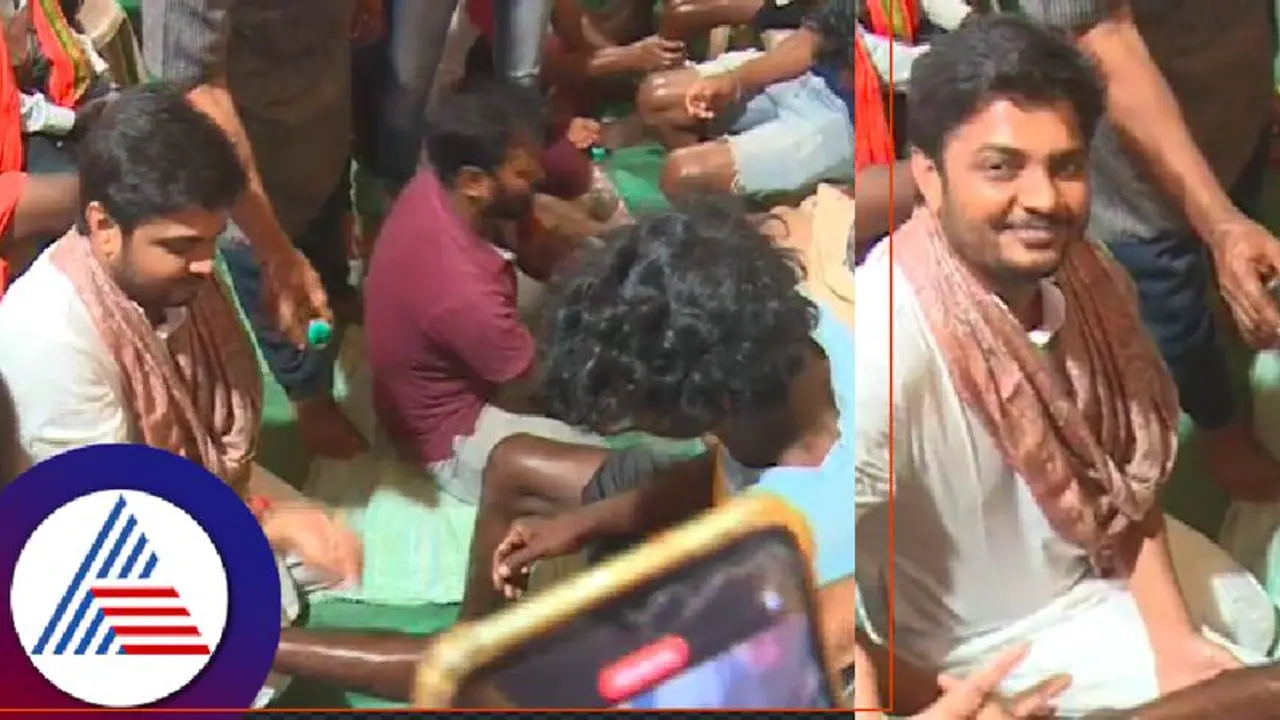 ಮಹಾಶಿವರಾತ್ರಿ: ಶ್ರೀ ಕ್ಷೇತ್ರ ಧರ್ಮಸ್ಥಳಕ್ಕೆ ಪಾದಯಾತ್ರೆ ಹೊರಟ ಭಕ್ತರ ಕಾಲುಗಳಿಗೆ ಎಣ್ಣೆ ಹಚ್ಚಿ ಮಸಾಜ್ ಮಾಡಿದ ವಿನಯ್ ಗುರೂಜಿ