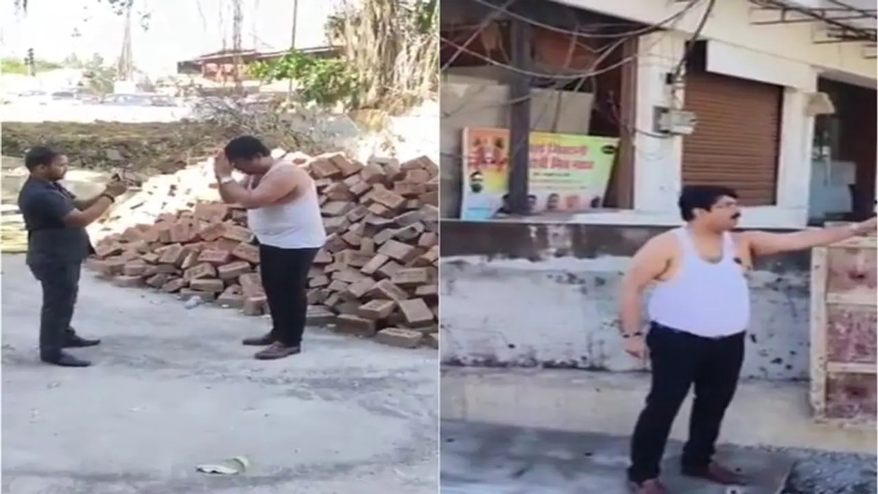 Viral Video: Former BJP Corporator Arvind Shetty Removes Clothes in Protest; Watch Video!