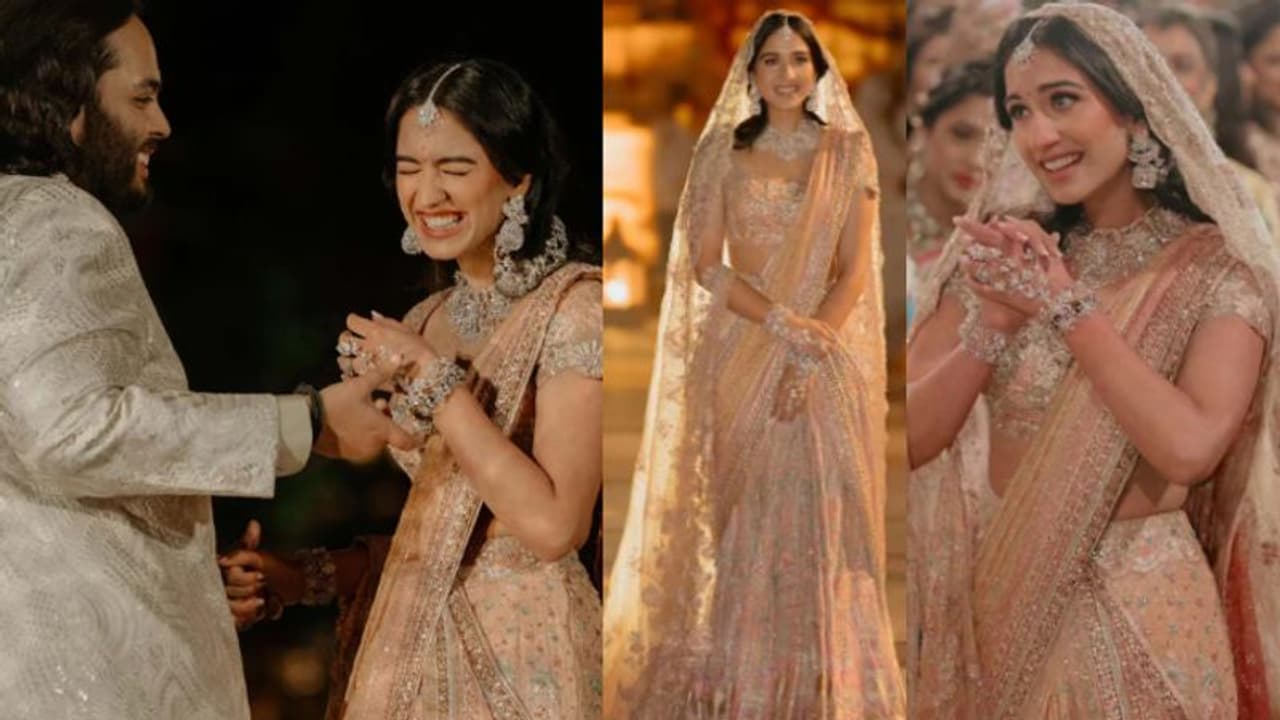 ക്ഷേത്ര സമുച്ചയത്തെ ഓർമിപ്പിക്കുന്ന ഡിസൈന്, താഴിക കുടങ്ങളുടെ എംബ്രോയ്ഡറി; രാധികയുടെ ലെഹങ്കയുടെ പ്രത്യേകതകൾ... ക്ഷേത്ര സമുച്ചയത്തെ ഓർമിപ്പിക്കുന്ന ഡിസൈന്, താഴിക കുടങ്ങളുടെ എംബ്രോയ്ഡറി; രാധികയുടെ ലെഹങ്കയുടെ പ്രത്യേകതകൾ...