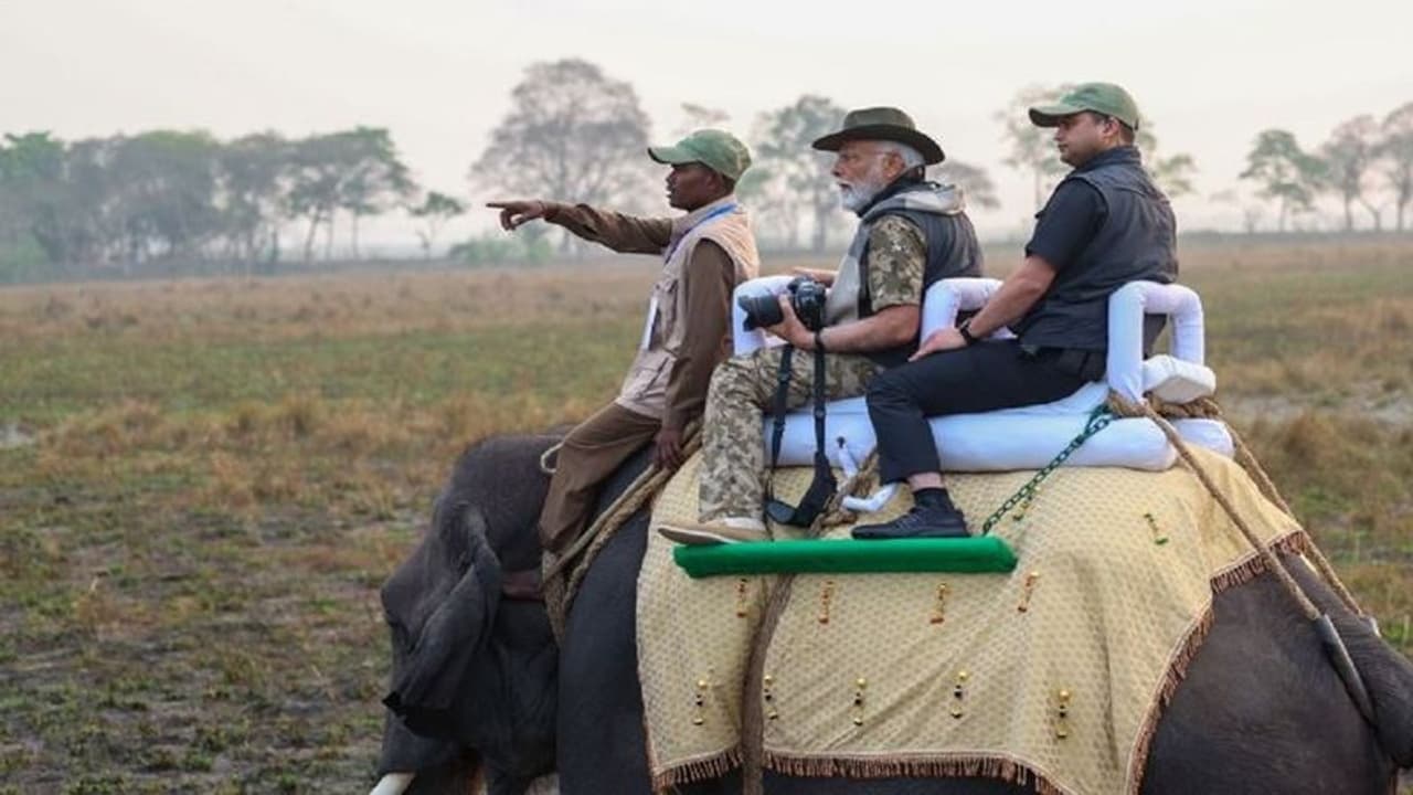 Prime Minister visits Kaziranga, shares pictures of elephant safari