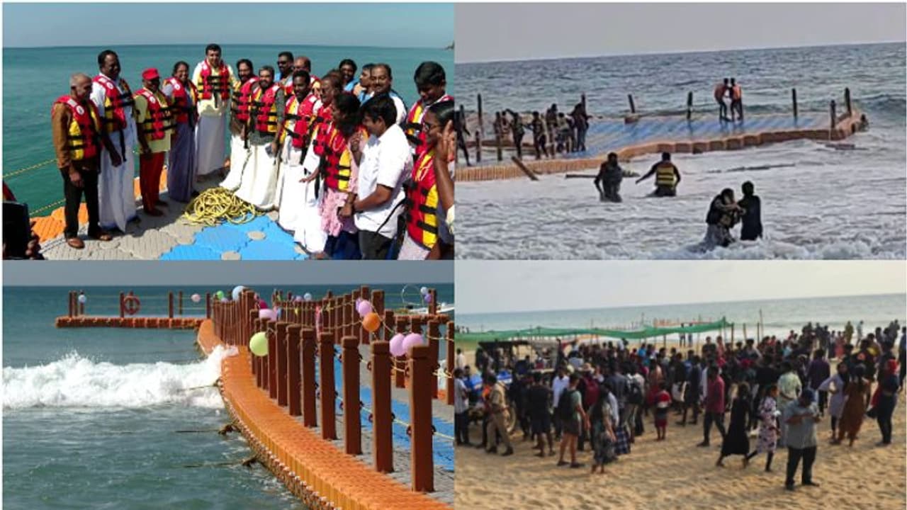 വർക്കലയിൽ ശക്തമായ തിരയിൽ തകർന്നത് 'അവകാശവാദങ്ങൾ'; ഫ്ലോട്ടിങ് ബ്രിഡ്ജ് അപകടത്തിൽപെട്ട യുവതിയുടെ നില ഗുരുതരം വർക്കലയിൽ ശക്തമായ തിരയിൽ തകർന്നത് 'അവകാശവാദങ്ങൾ'; ഫ്ലോട്ടിങ് ബ്രിഡ്ജ് അപകടത്തിൽപെട്ട യുവതിയുടെ നില ഗുരുതരം