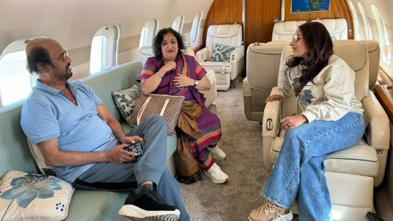 Rajinikanth's daughter Aishwarya shares pictures from Anant Ambani's pre wedding, gives peek into private jet Rajinikanth's daughter Aishwarya shares pictures from Anant Ambani's pre wedding, gives peek into private jet