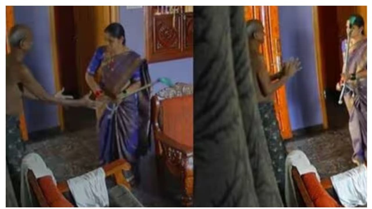 അമ്മായിയപ്പനെ വാക്കിങ് സ്റ്റിക്കുകൊണ്ട് അടിച്ചുവീഴ്ത്തി മരുമകള്, വിദേശത്തിരുന്ന് സിസിടിയിൽ ഭർത്താവ് കണ്ടു അമ്മായിയപ്പനെ വാക്കിങ് സ്റ്റിക്കുകൊണ്ട് അടിച്ചുവീഴ്ത്തി മരുമകള്, വിദേശത്തിരുന്ന് സിസിടിയിൽ ഭർത്താവ് കണ്ടു