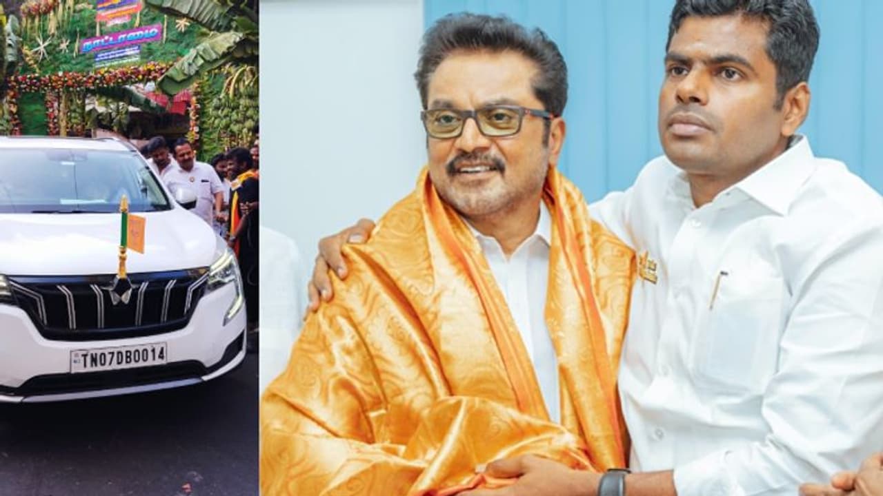 பாஜகவுடன் இணைந்த சமக.. உடனே சில மாற்றங்களை செய்த "நாட்டாமை" வெள்ளை நிற காரில் பாஜக கொடியுடன் சரத்குமார்!