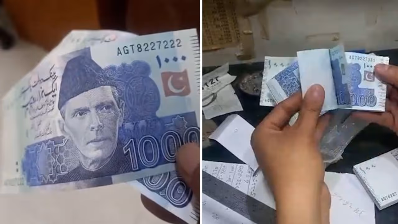 பாகிஸ்தானில் கட்டு கட்டாக வீதியில் கிடந்த பணம்.. தவறாக அச்சிடப்பட்டதா.? வைரல் வீடியோ..