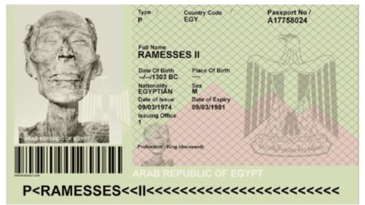 മരിച്ച് 3,000 വർഷങ്ങള്‍ക്ക് ശേഷം റാംസെസ് രണ്ടാമന് പാസ്പോര്‍ട്ട്; പക്ഷേ, പടം മാറിപ്പോയി