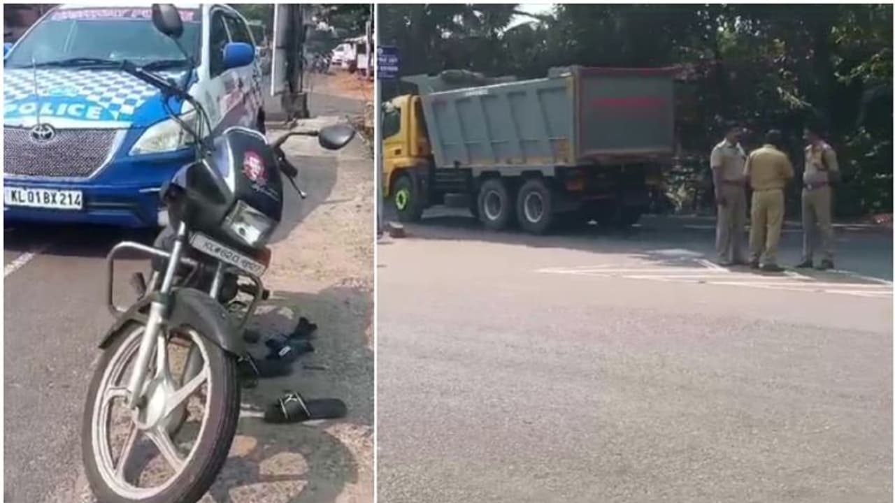 കാറില് തട്ടിവീണ ബൈക്ക് യാത്രികന്റെ തലയിലൂടെ ബസ് കയറി; ദാരുണസംഭവം പാലായില് കാറില് തട്ടിവീണ ബൈക്ക് യാത്രികന്റെ തലയിലൂടെ ബസ് കയറി; ദാരുണസംഭവം പാലായില്