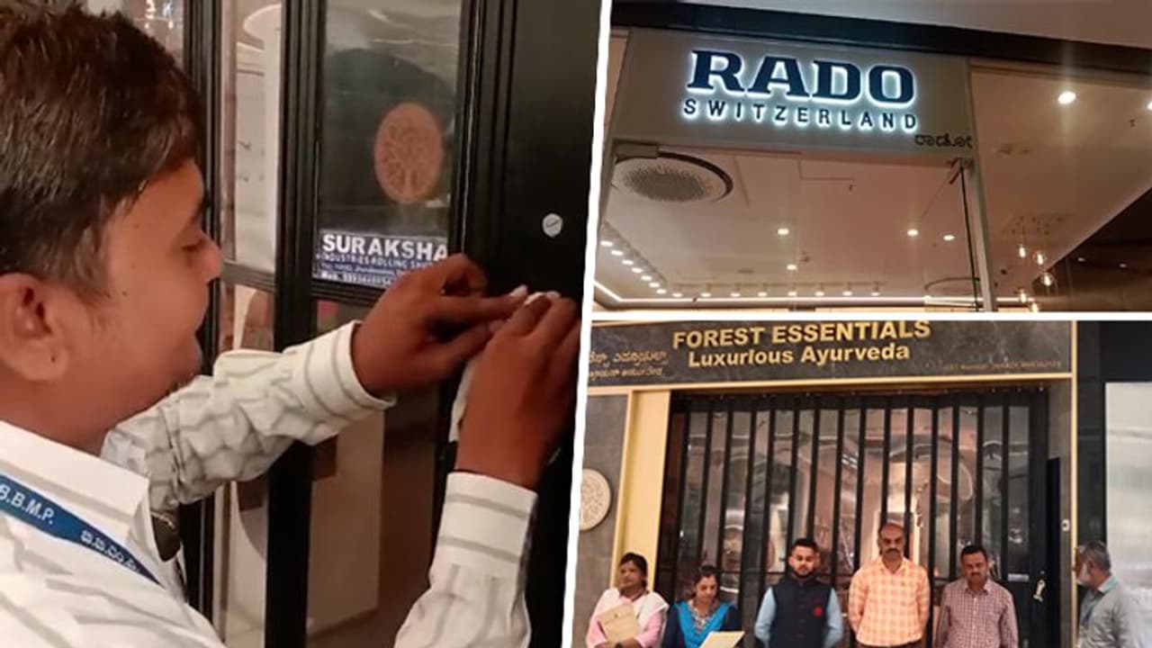 Kannada nameplate row: Several shops in Mall of Asia shut down for violating mandate; BBMP takes action Kannada nameplate row: Several shops in Mall of Asia shut down for violating mandate; BBMP takes action