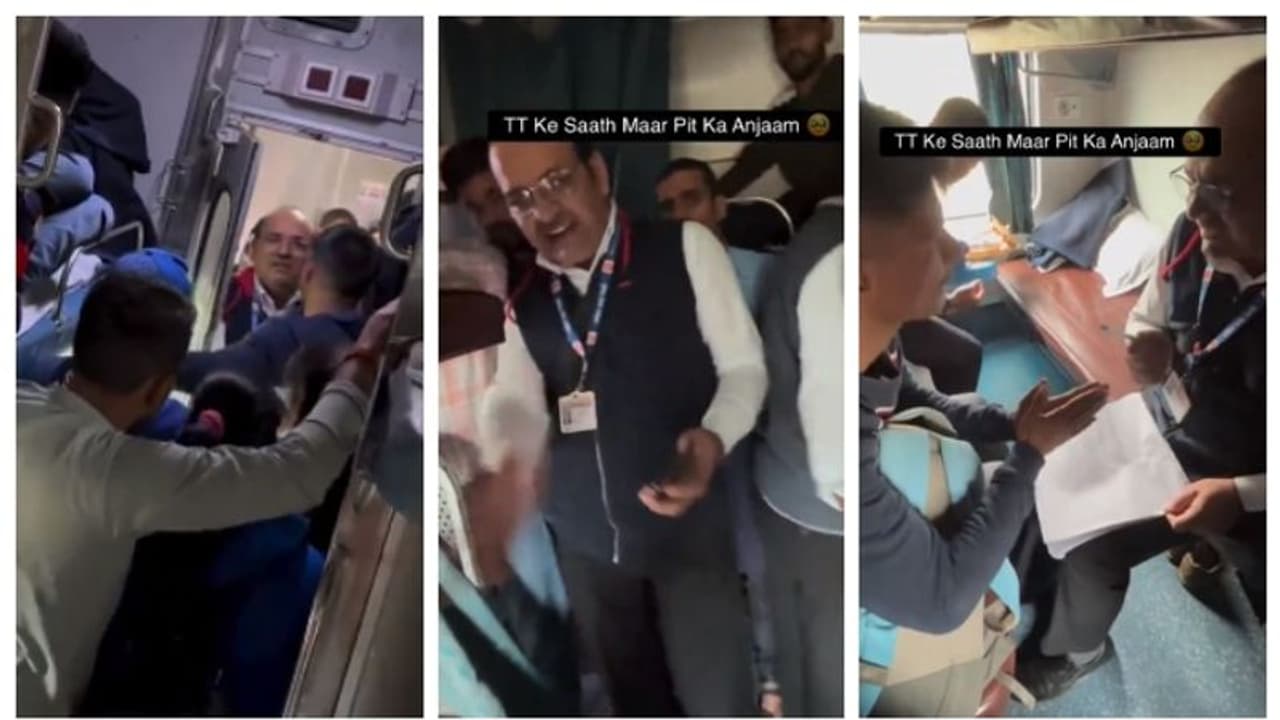 'എസി കോച്ചിൽ നിന്ന് ടിടിഇയെ തള്ളി പുറത്താക്കാൻ ശ്രമം, ഒടുവിൽ, സാറേ രക്ഷിക്കണേന്ന് അപേക്ഷ'; വൈറൽ വീഡിയോ കാണാം