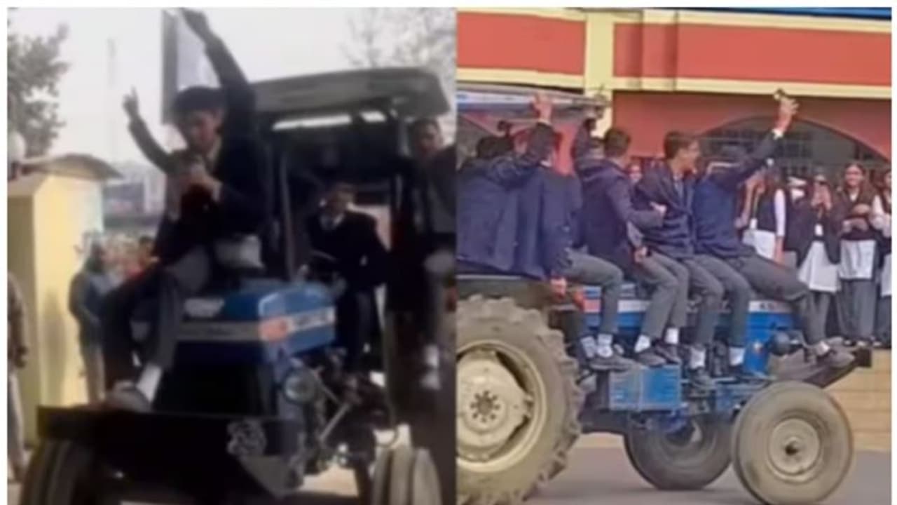 വിടപറയാൻ സ്കൂളിൽ ട്രാക്ടറിൽ ആൺകുട്ടികൾ! പെൺകുട്ടികൾക്ക് മുന്നിൽ ഡാൻസും റീൽസ് ഷൂട്ടും! പക്ഷേ പണിപാളി! വിടപറയാൻ സ്കൂളിൽ ട്രാക്ടറിൽ ആൺകുട്ടികൾ! പെൺകുട്ടികൾക്ക് മുന്നിൽ ഡാൻസും റീൽസ് ഷൂട്ടും! പക്ഷേ പണിപാളി!