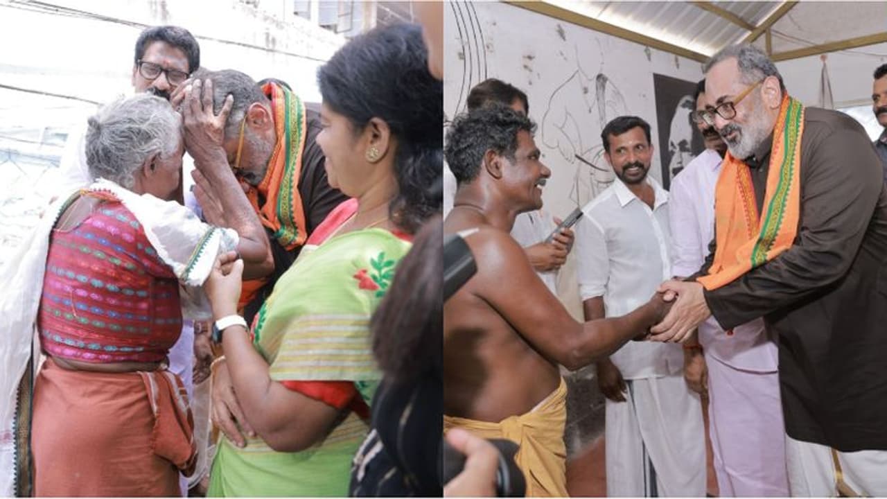 രാജാജി നഗർ സന്ദർശിച്ച് എൻഡിഎ സ്ഥാനാർഥി രാജീവ് ചന്ദ്രശേഖർ, പരാതിക്കെട്ടഴിച്ച് വോട്ടർമാർ രാജാജി നഗർ സന്ദർശിച്ച് എൻഡിഎ സ്ഥാനാർഥി രാജീവ് ചന്ദ്രശേഖർ, പരാതിക്കെട്ടഴിച്ച് വോട്ടർമാർ