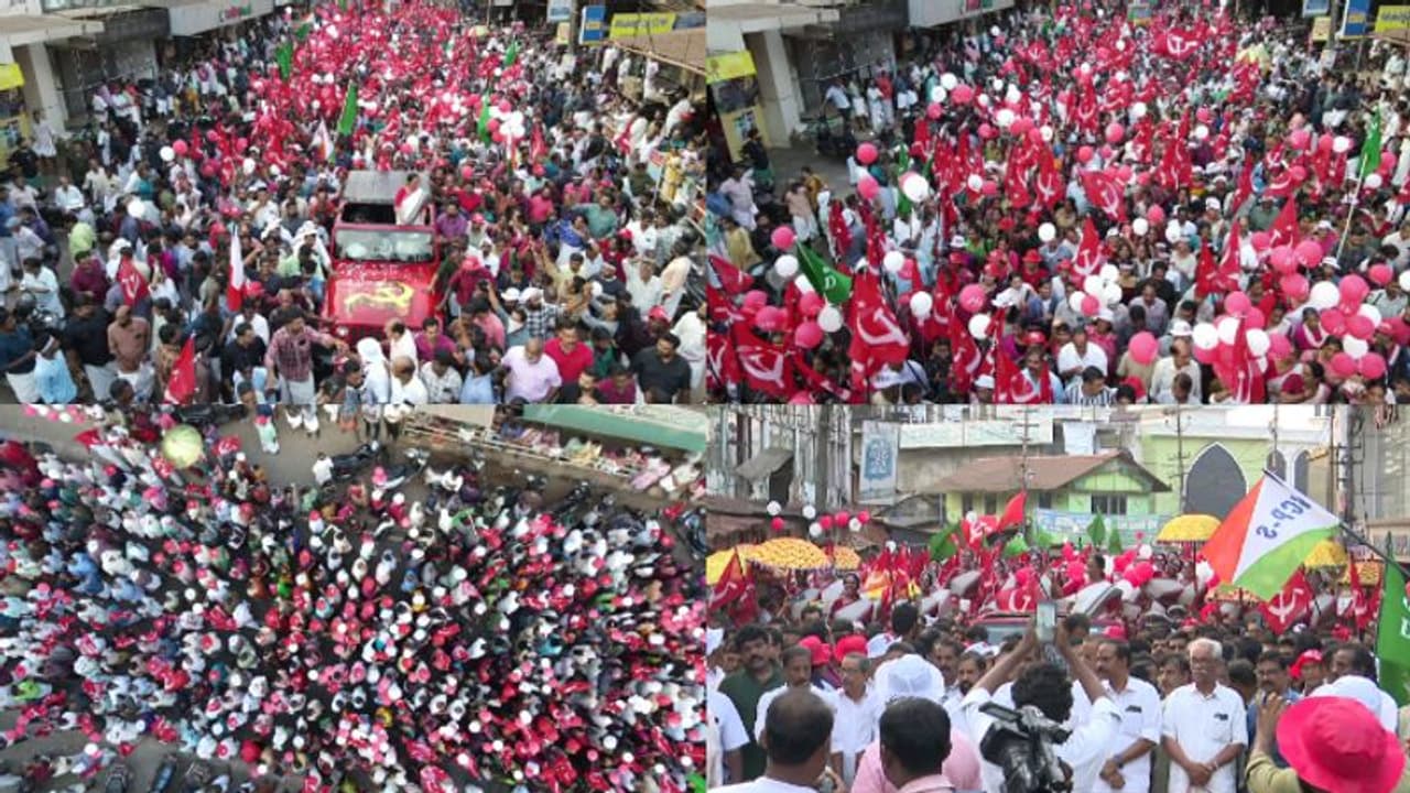 പേരാമ്പ്രയിൽ ആവേശത്തിരയിളക്കി ശൈലജ ടീച്ചറുടെ റോഡ് ഷോ, ശക്തിപ്രകടനവുമായി എൽഡിഎഫ് പേരാമ്പ്രയിൽ ആവേശത്തിരയിളക്കി ശൈലജ ടീച്ചറുടെ റോഡ് ഷോ, ശക്തിപ്രകടനവുമായി എൽഡിഎഫ്