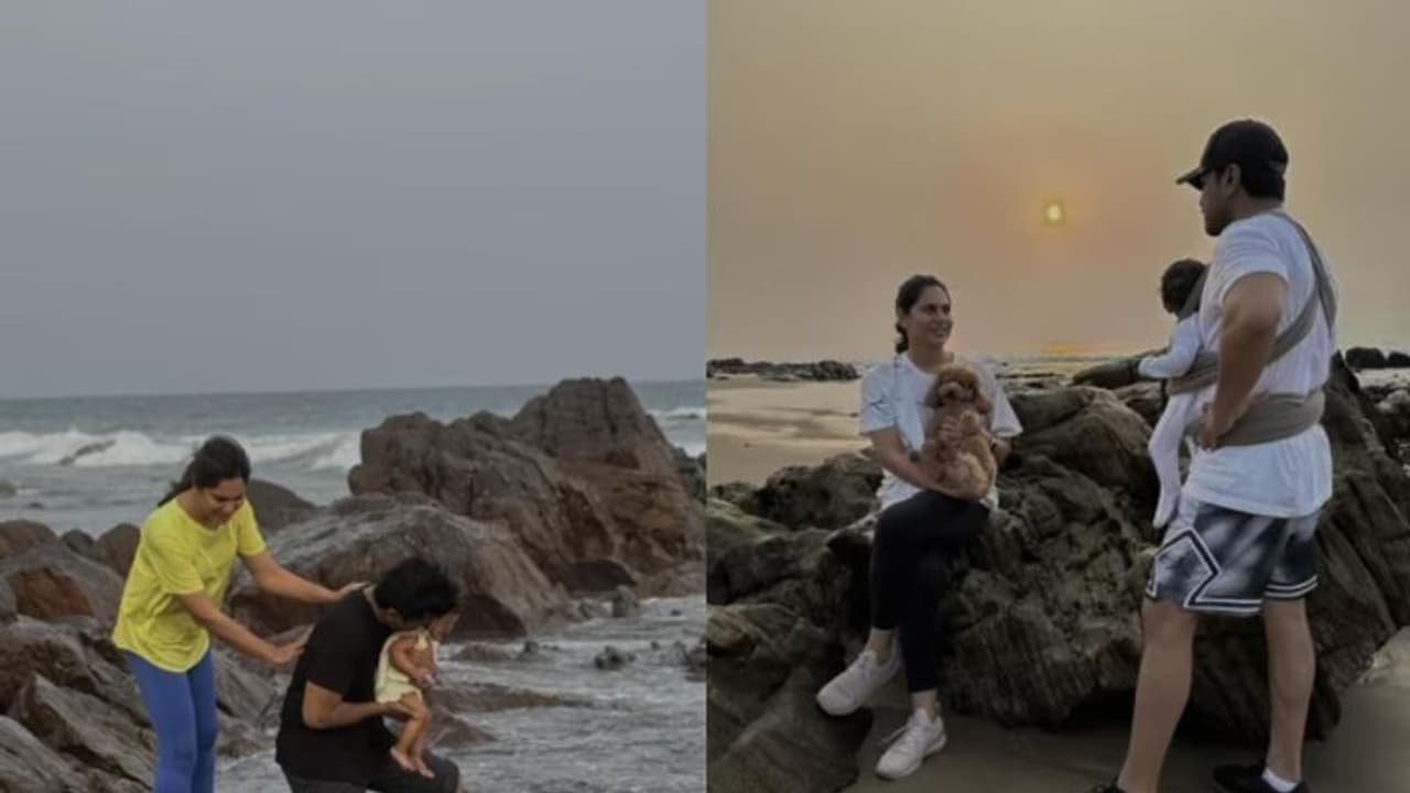 Ram Charan's wife Upasana share precious moments of daughter Klin Kaara's first beach visit in Vizag WATCH Ram Charan's wife Upasana share precious moments of daughter Klin Kaara's first beach visit in Vizag WATCH