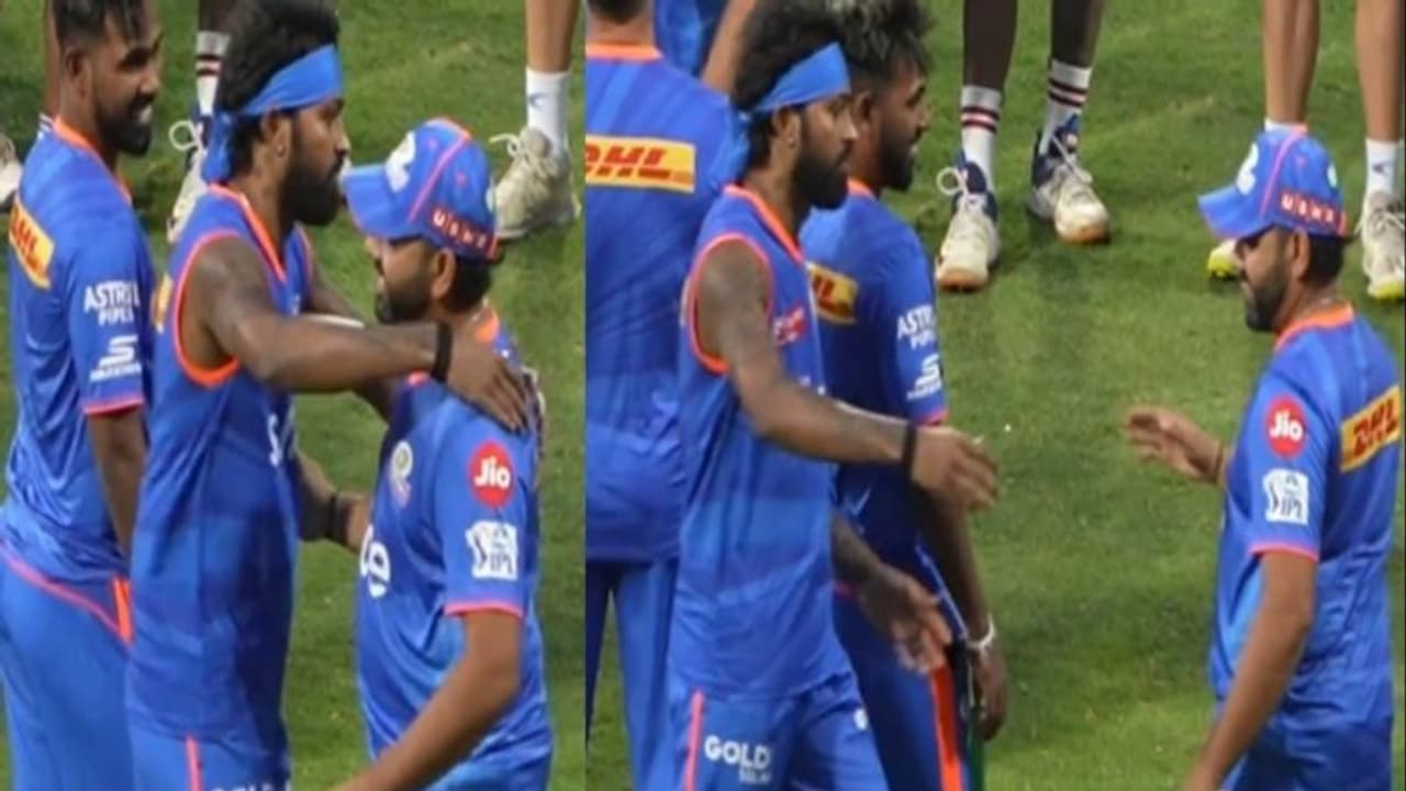 IPL 2024: பஞ்சாயத்து இருந்தாலும், ரோகித் சர்மாவை பாசத்துல கட்டியணைத்த ஹர்திக் பாண்டியா – வைரல் வீடியோ!