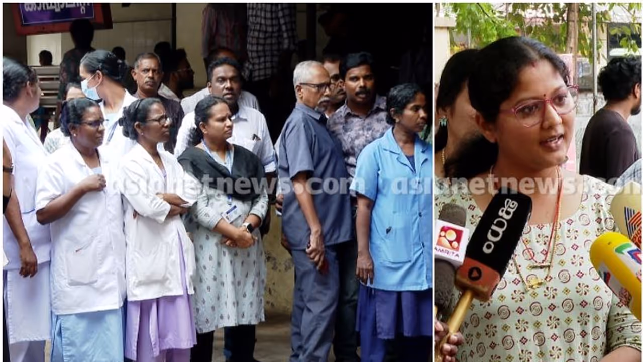 ആശുപത്രിയില് പൊലീസ് എത്തിച്ച പ്രതി നഴ്സിനെ തൊഴിച്ചു; പ്രതിഷേധവുമായി ആരോഗ്യപ്രവര്ത്തകര് ആശുപത്രിയില് പൊലീസ് എത്തിച്ച പ്രതി നഴ്സിനെ തൊഴിച്ചു; പ്രതിഷേധവുമായി ആരോഗ്യപ്രവര്ത്തകര്