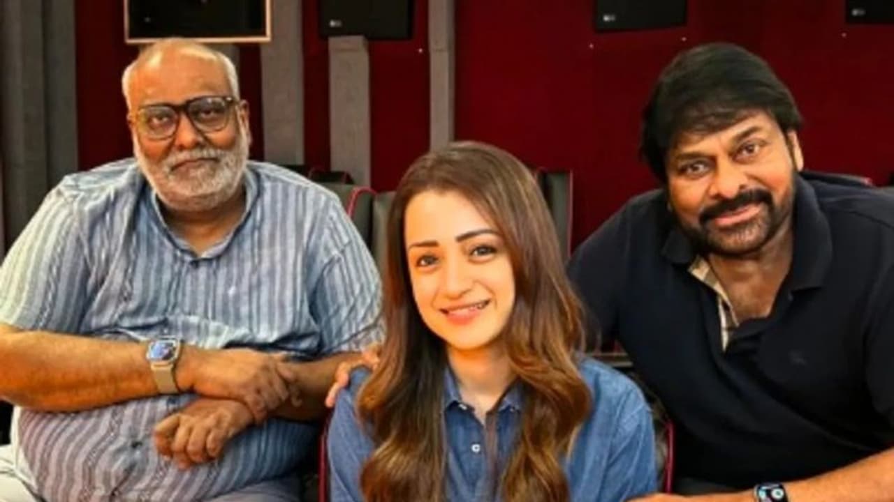 Vishvambhara: Trisha Krishnan meets Chiranjeevi, MM Keeravani for socio fantasy movie Vishvambhara: Trisha Krishnan meets Chiranjeevi, MM Keeravani for socio fantasy movie