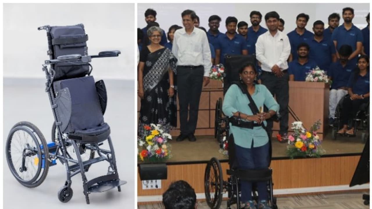 വീൽ ചെയറിൽ ഇരിക്കുന്നവർക്ക് പരസഹായമില്ലാതെ എഴുന്നേറ്റ് നിൽക്കാം; ഐഐടി മദ്രാസ് 'നിയോസ്റ്റാൻഡ്' പുറത്തിറക്കി