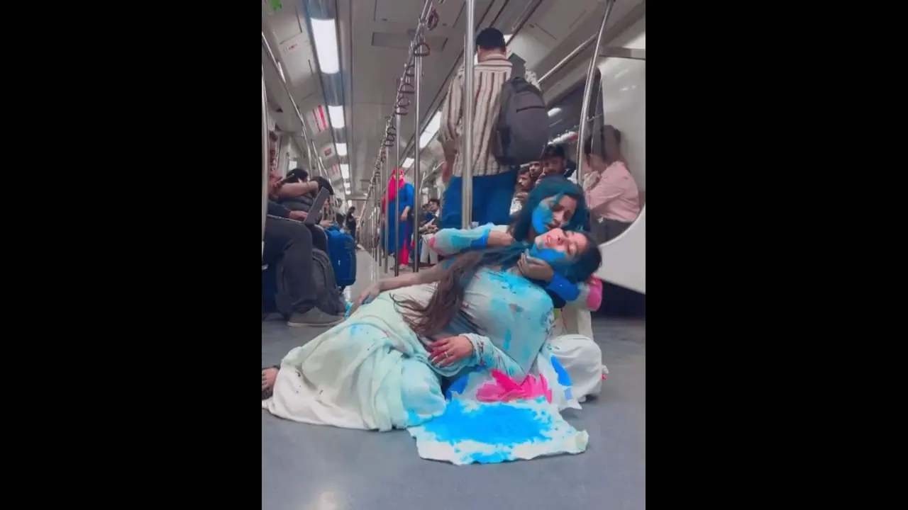 Public outcry: Viral video of 2 girls' explicit act during Holi in Delhi Metro ruffles feathers (WATCH)