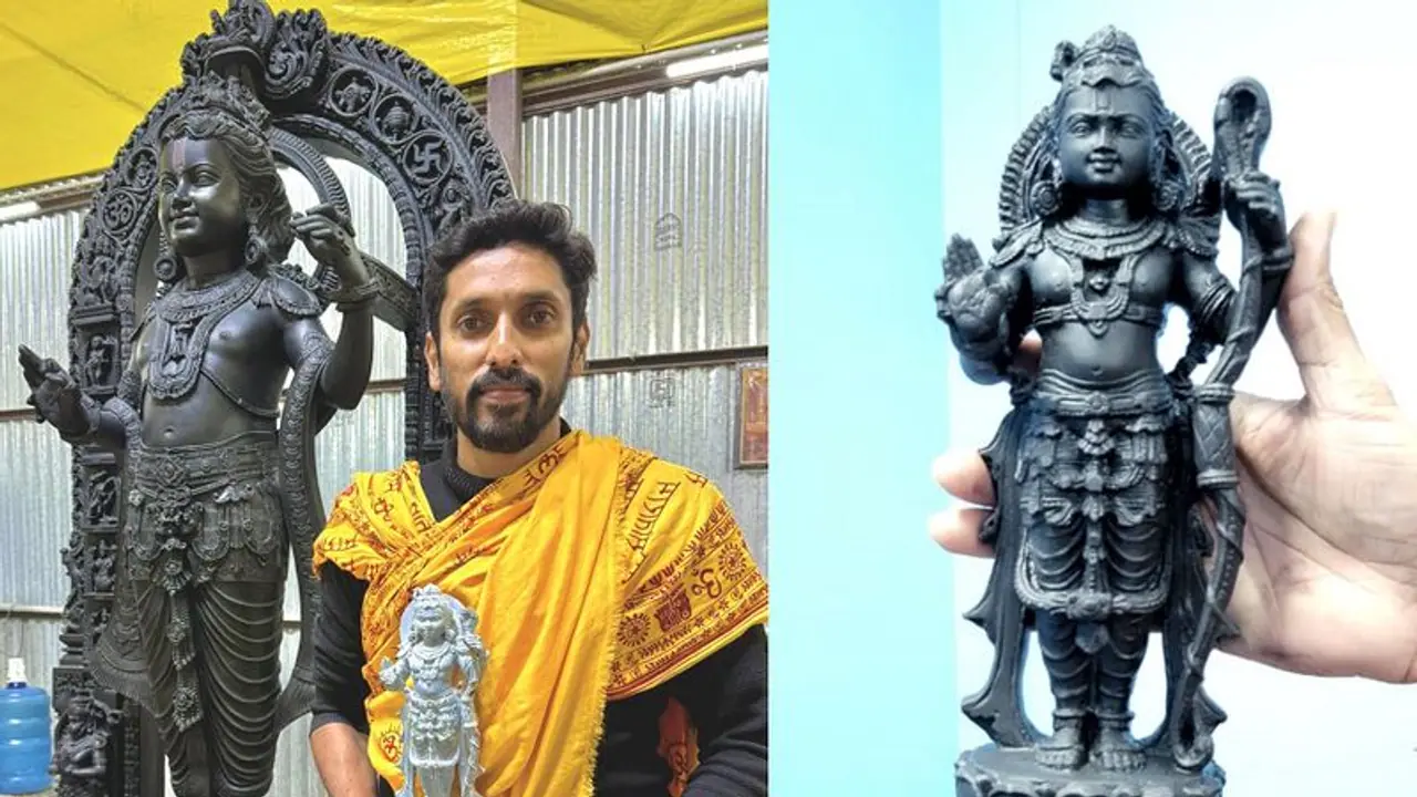 ಮತ್ತೊಂದು ಬಾಲರಾಮನ ವಿಗ್ರಹ ಕೆತ್ತಿದ ಅರುಣ್: ಅಯೋಧ್ಯೆಯಲ್ಲಿ ಬಿಡುವಿನ ವೇಳೆಯಲ್ಲಿ ಕೆತ್ತನೆ!