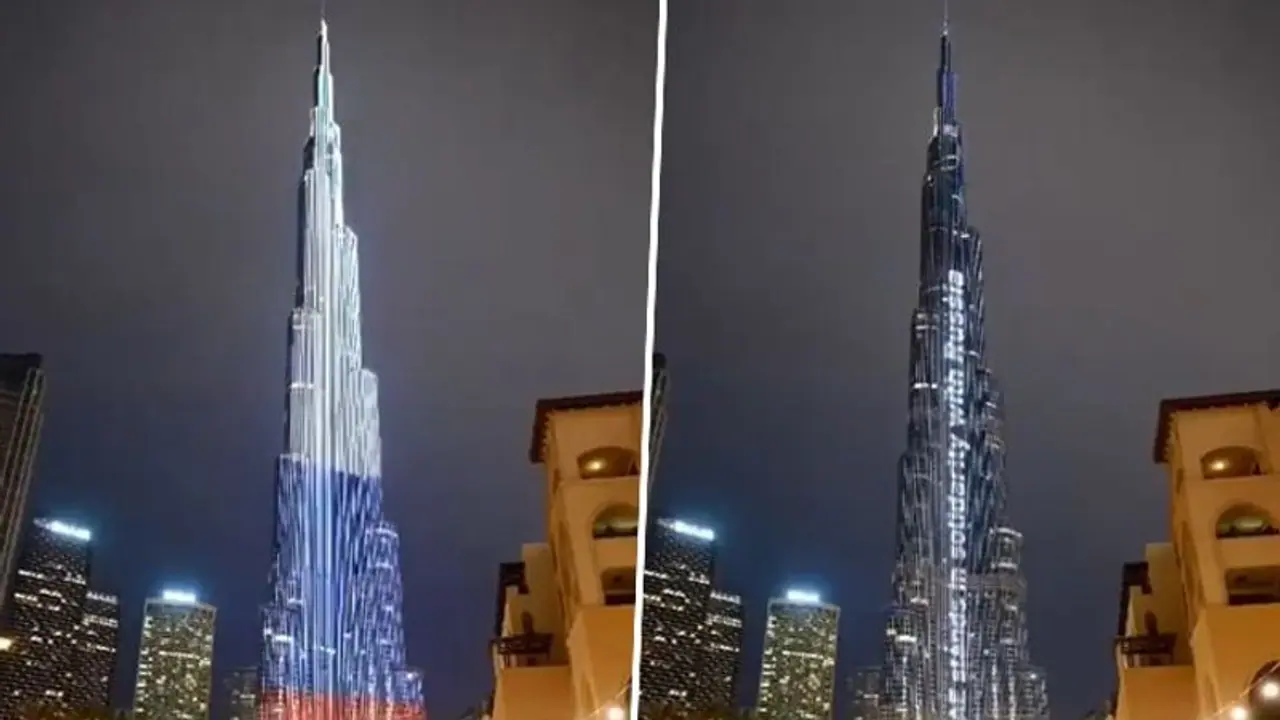 Moscow terror attack: UAE's Burj Khalifa glows with Russian flag in solidarity (WATCH) Moscow terror attack: UAE's Burj Khalifa glows with Russian flag in solidarity (WATCH)