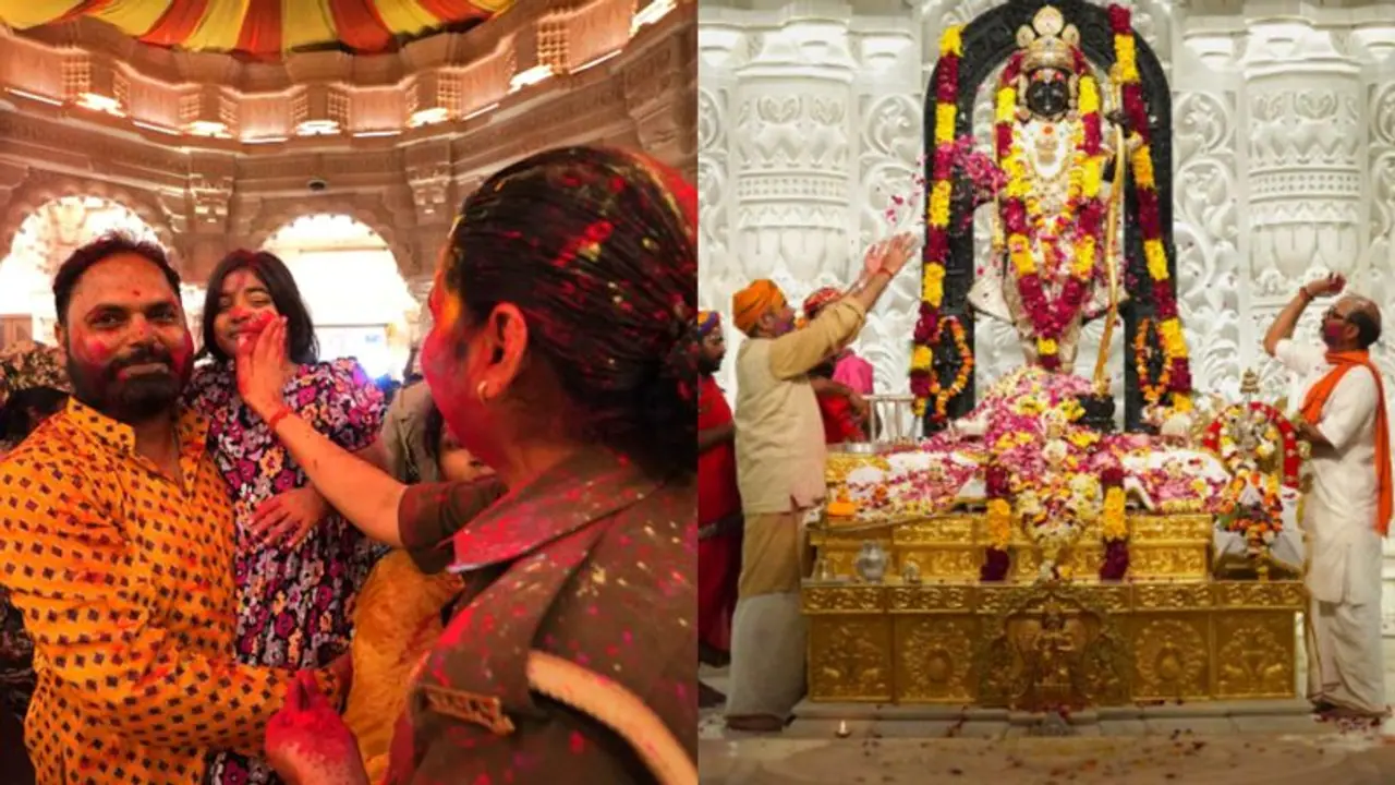 Grand celebration for Ram Temple's first Holi, see pics